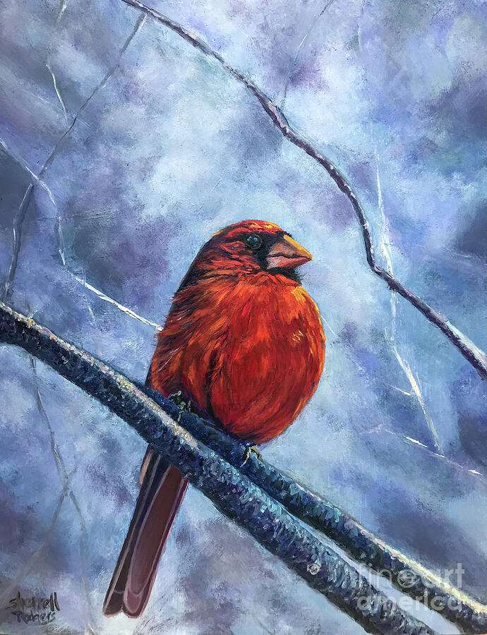 The Sentinel Cardinal Painting by Sherrell Rodgers