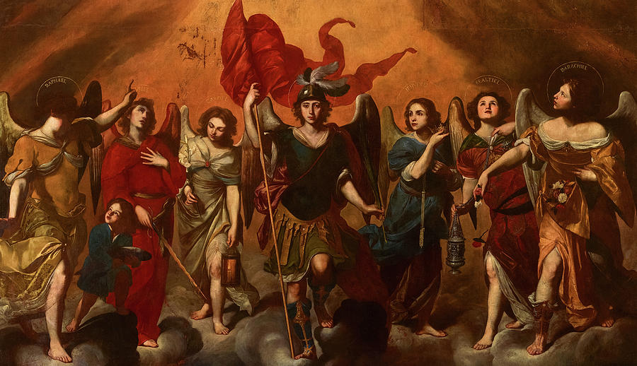 Raphael Painting - The Seven Archangels by Massimo Stanzione