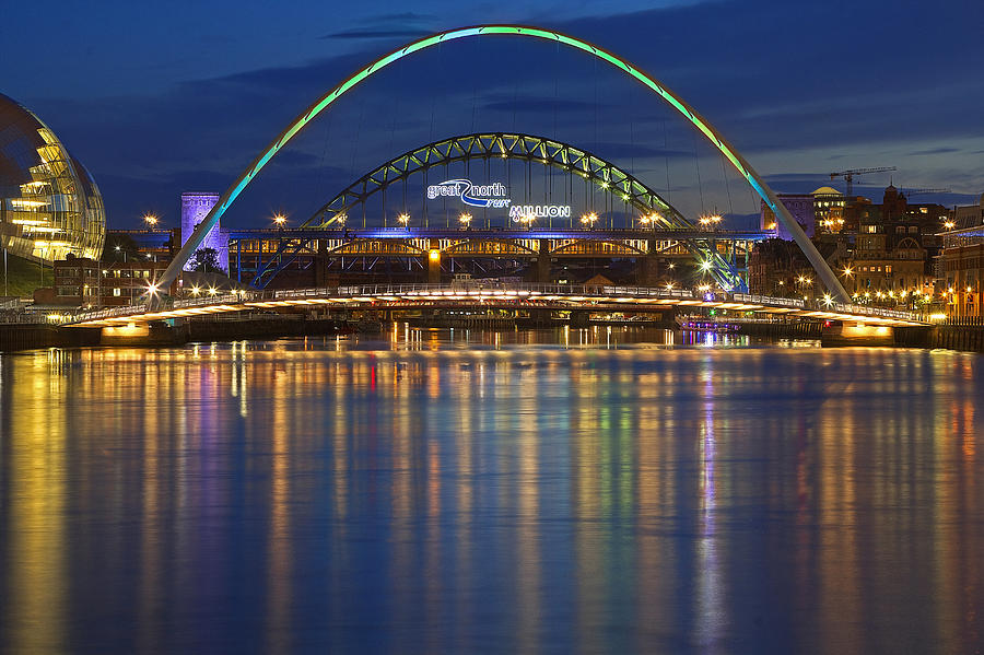 The seven bridges of Newcastle Photograph by by Andrea Pucci