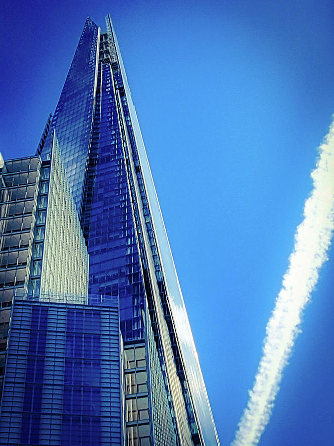 The Shard and the Contrail Photograph by Andrea Whitaker