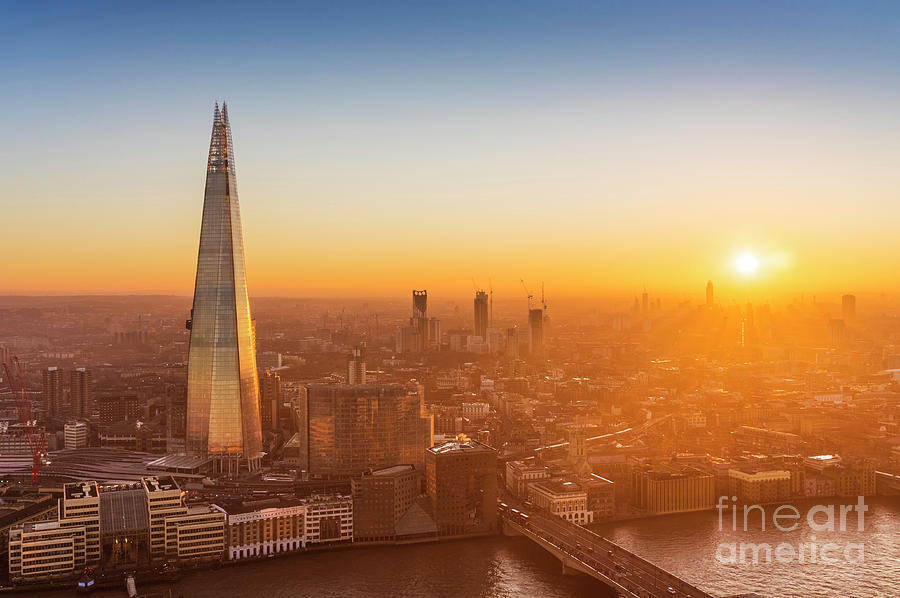 London Photograph - The Shard at sunset, London, England by Neale And Judith Clark