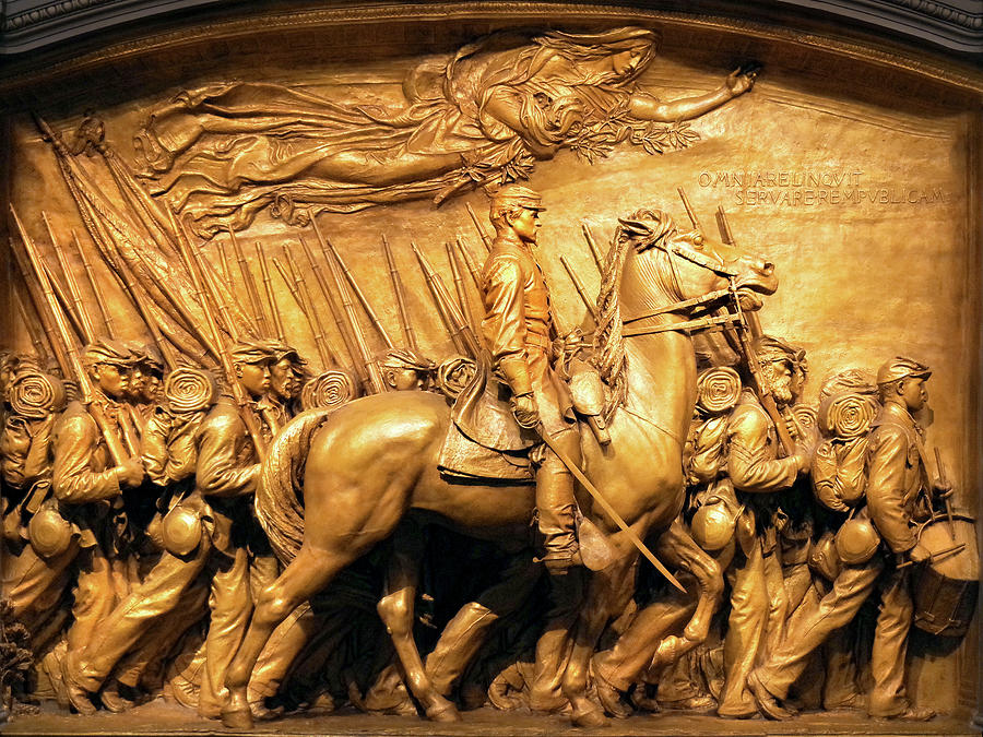 History Photograph - THE SHAW 54TH REGIMENT MEMORIAL  by Augustus Saint-Gaudens, 1900 by Douglas Taylor