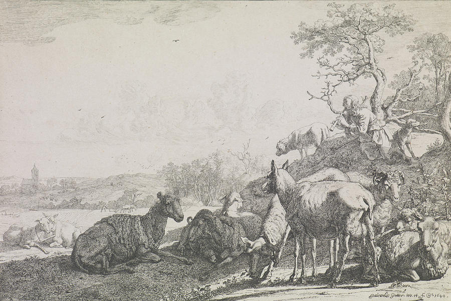 The Shepherd Drawing by Paulus Potter - Fine Art America