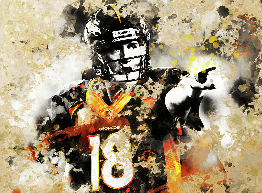 The Sheriff Peyton Manning 18f Mixed Media by Brian Reaves