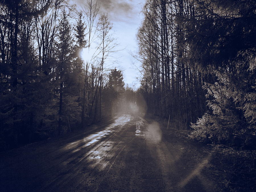 The shine on the road Photograph by Jouko Lehto
