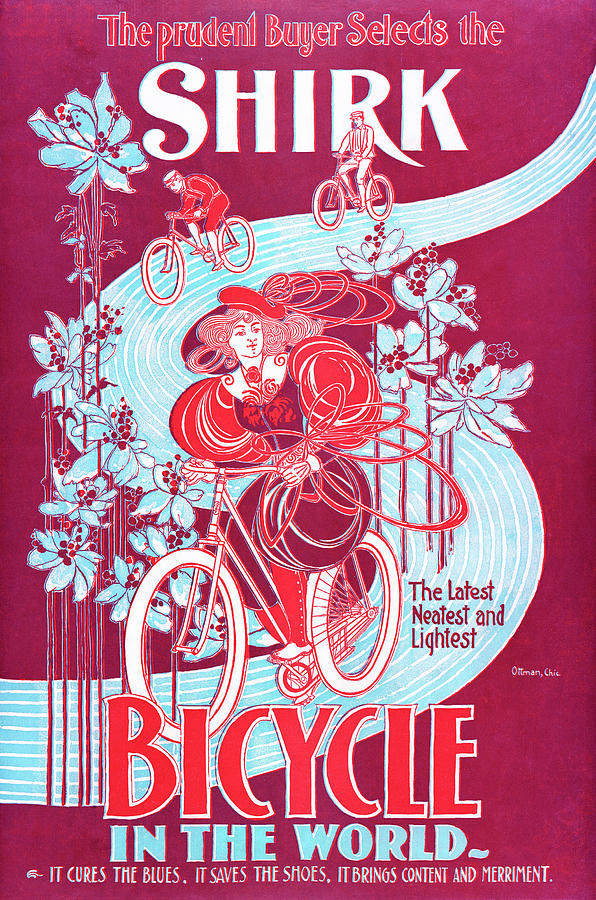 The Shirk Bicycle Vintage Poster Painting by Bob Pardue
