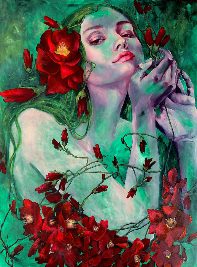Portrait Painting - The shiver of the spring by Dorina Costras
