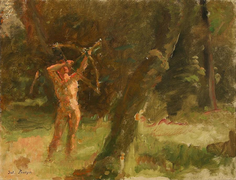 Paulsen Painting - The shooter by Julius Paulsen
