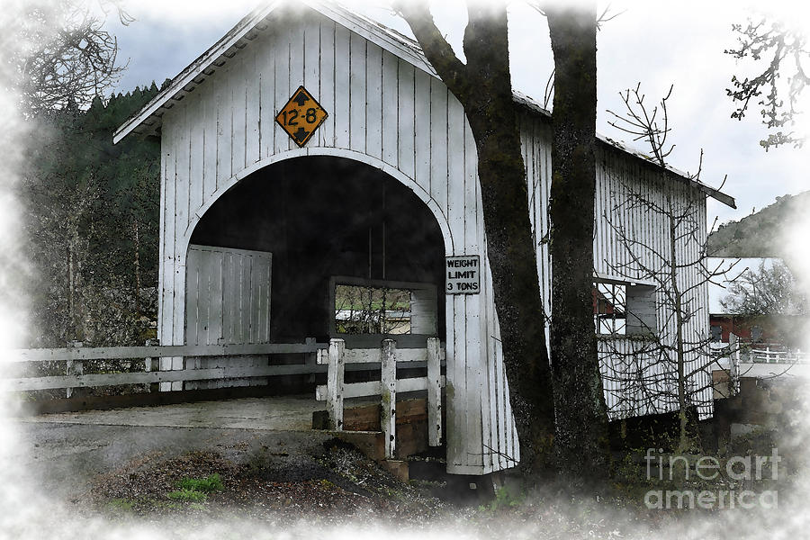 The Short Coverd Bridge Digital Art by Kirt Tisdale