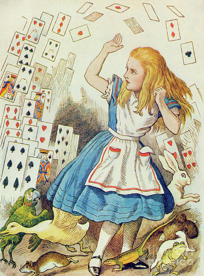 The Shower of Cards, illustration from Alice in Wonderland Painting by ...