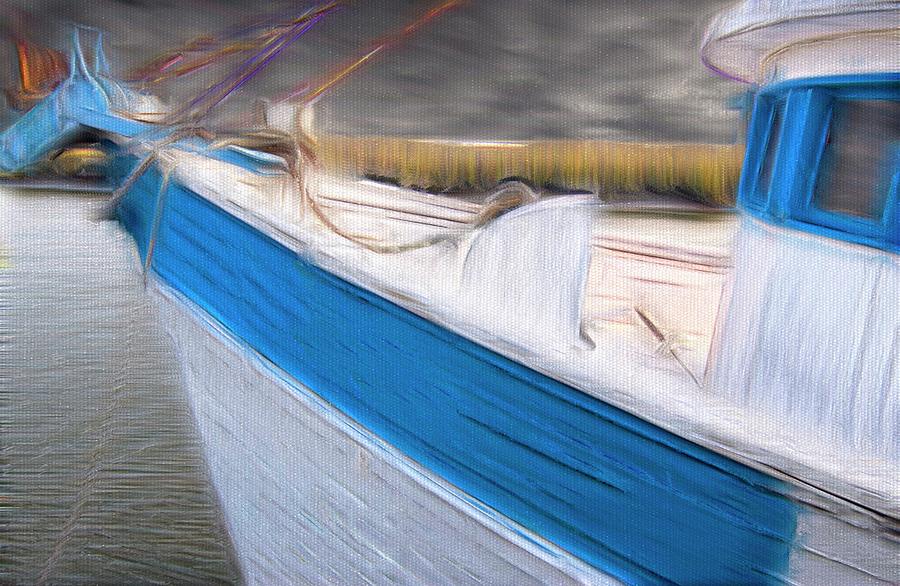 The Shrimp Boat Painterly Mixed Media by Bob Pardue