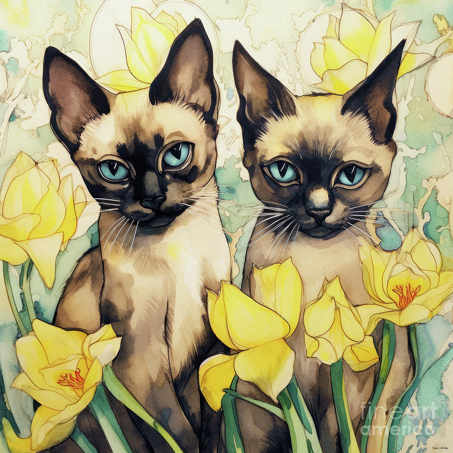 The Siamese Twins Painting by Tina LeCour