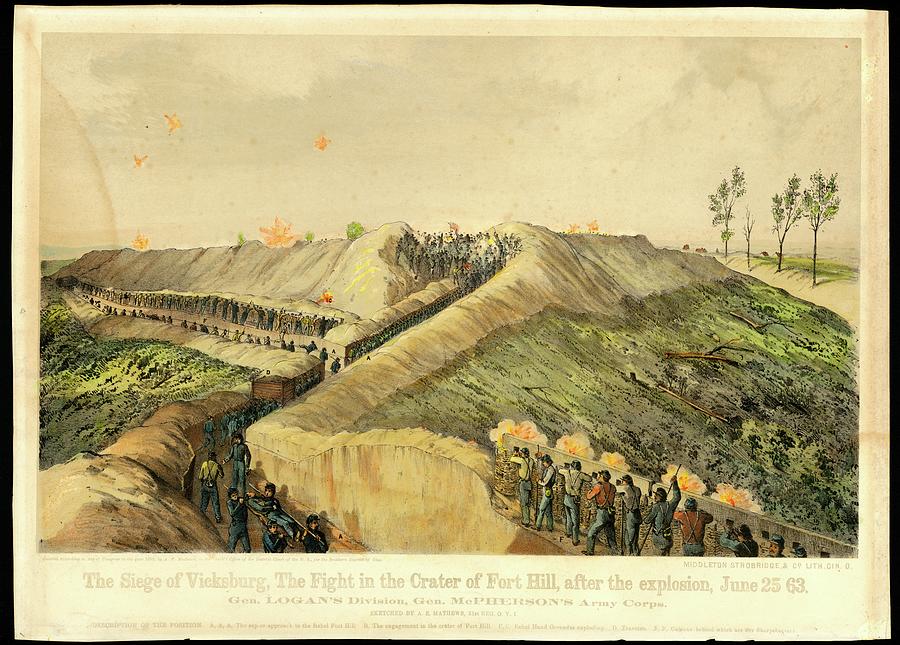 The Siege of Vicksburg, the Fight in the Crater of Fort Hill, after the ...