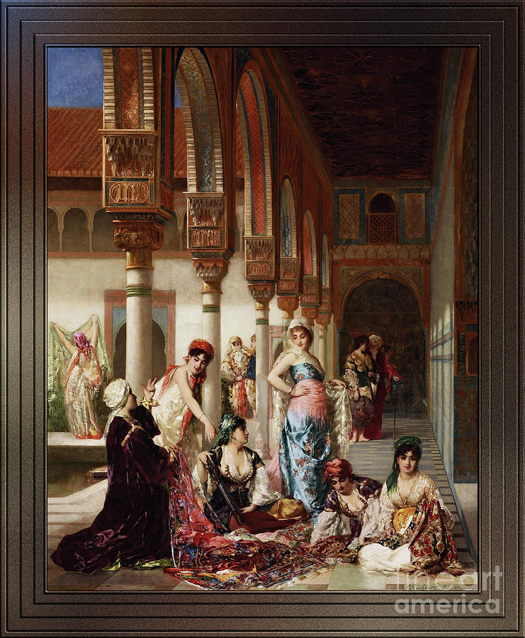 The Silk Market by Edouard Frederic Wilhelm Richter Painting by Rolando Burbon