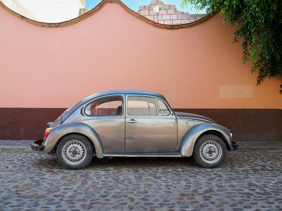 Car Photograph - The Silver Gray VW in Mexico by Mary Lee Dereske