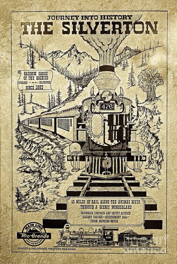 Vintage Silverton Narrow Gauge Railroad Of The Rockies Since 1882 ...