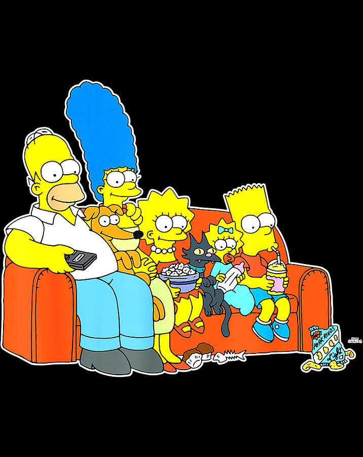 The Simpsons Homer Marge Maggie Bart Lisa Simpson Couch .png Digital ...