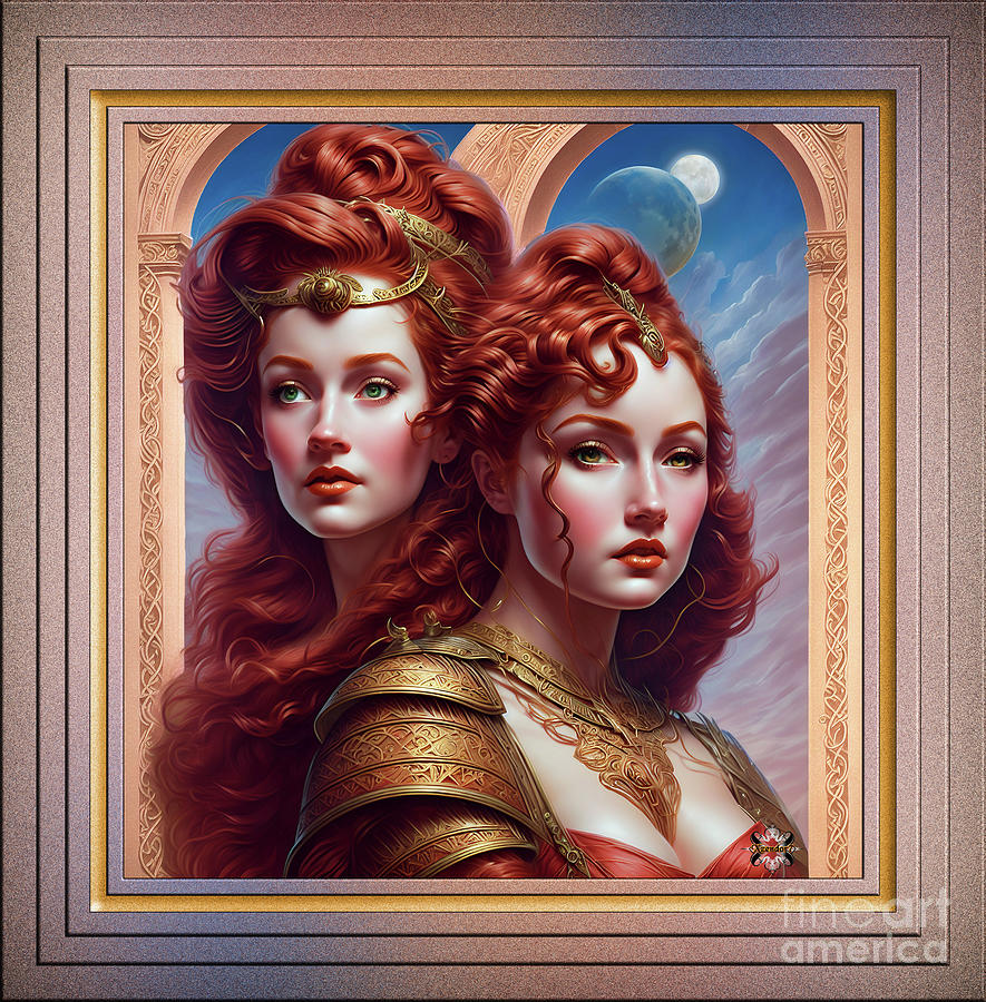 The Sisters Red AI Art by Xzendor7 Painting by Xzendor7