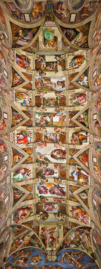 The Sistine Chapel Ceiling Painting by Michelangelo Buonarroti