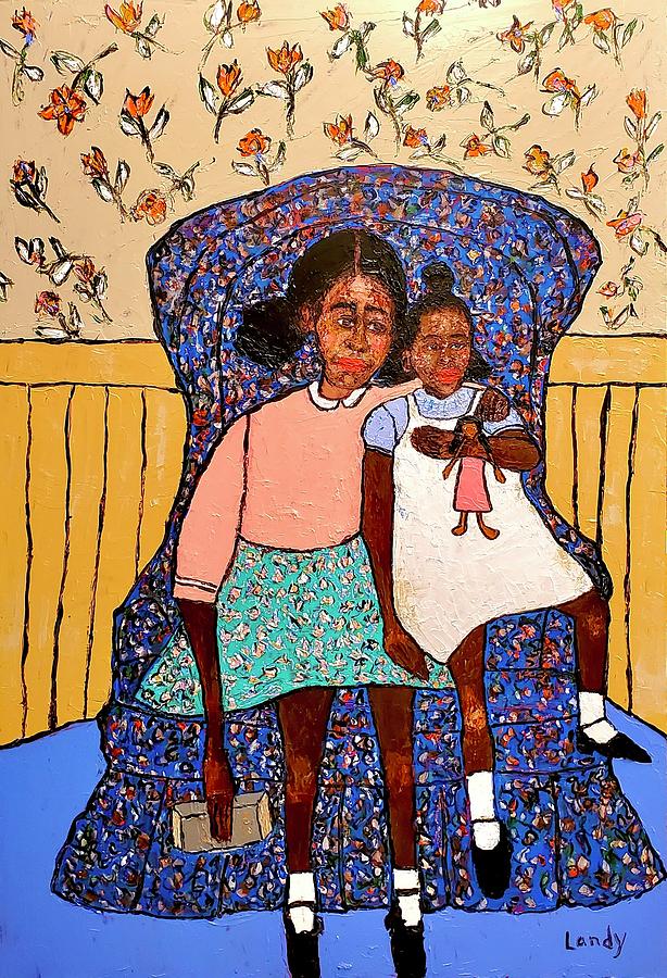 The sitting Painting by Yolanda Terrell | Pixels