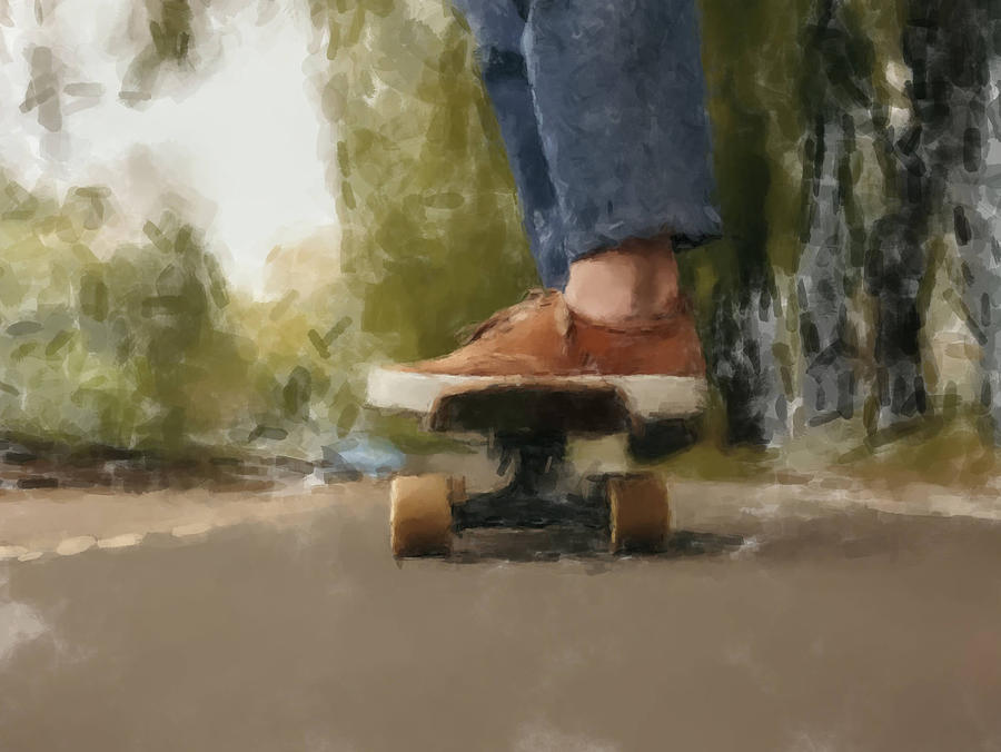 The Skateboarder Painting by Gary Arnold