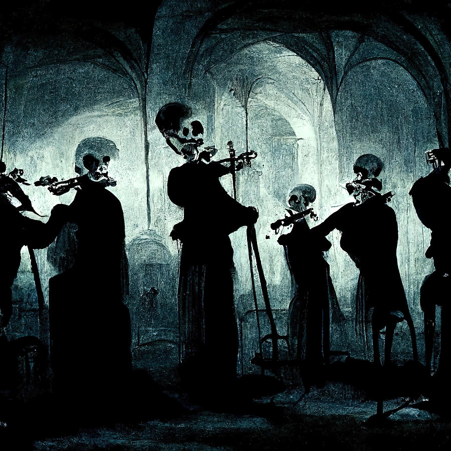 The Skeleton Orchestra, 05 Painting by AM FineArtPrints