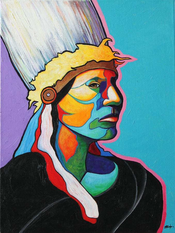 Native American Portrait Painting - The Skeptic by Joe  Triano