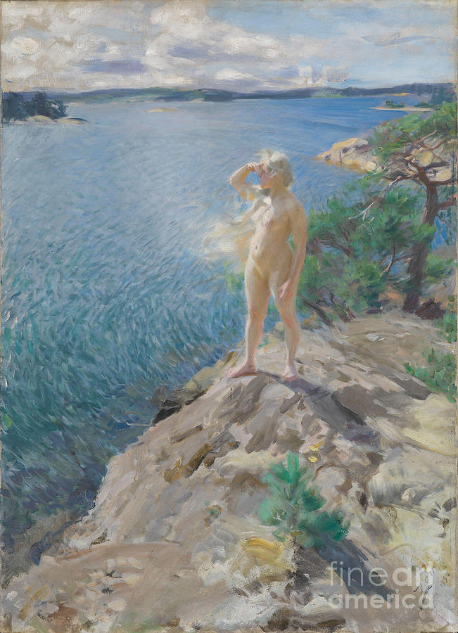 At the skerries, 1894 Painting by O Vaering by Anders Zorn