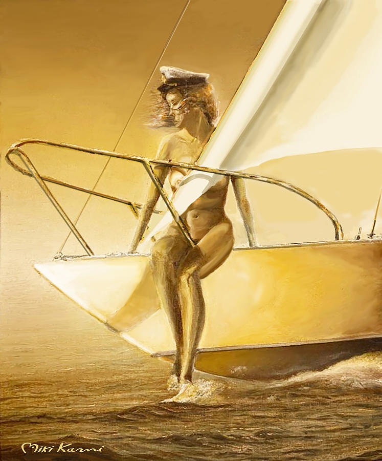 The skipper Painting by Miki Karni