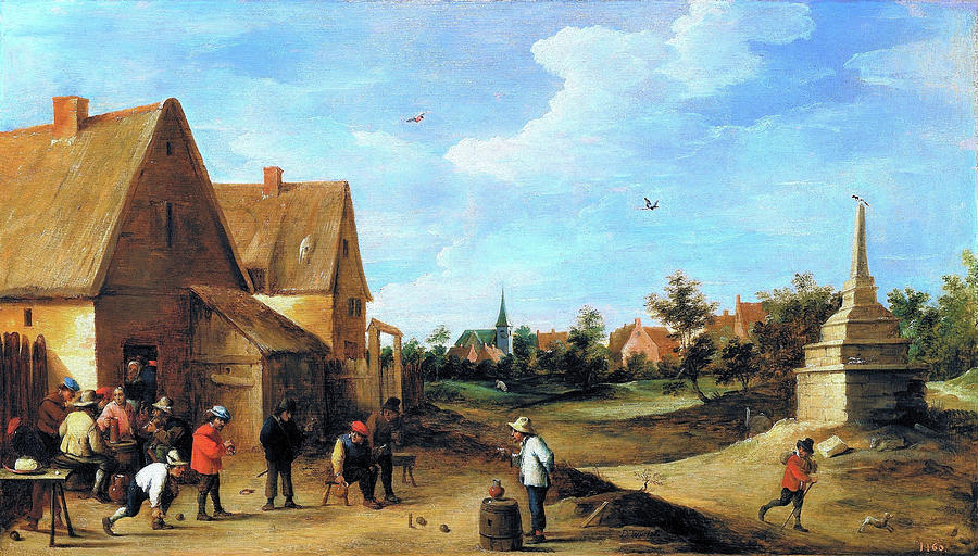 Sports Painting - The Skittles Game - Digital Remastered Edition by David Teniers the Younger