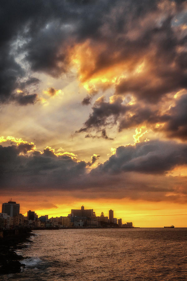 The sky above the Malecon of Havana Photograph by Micah Offman