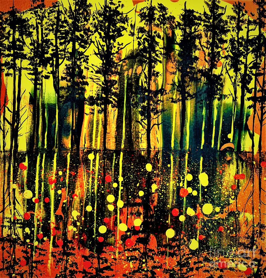 The Sky is on Fire  Painting by Allison Constantino