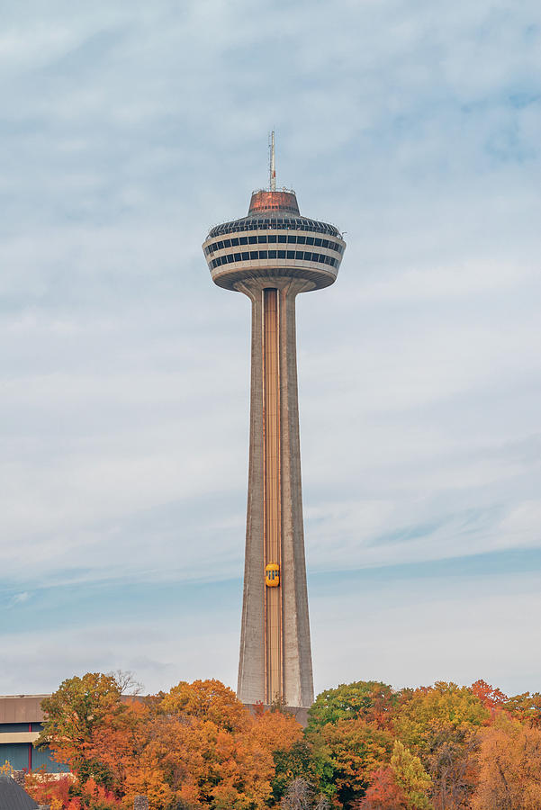 The Skylon Tower With A Rotating Restaurant, The City Of Niagara Falls, Ontario, Canada Photograph by Bijan Pirnia