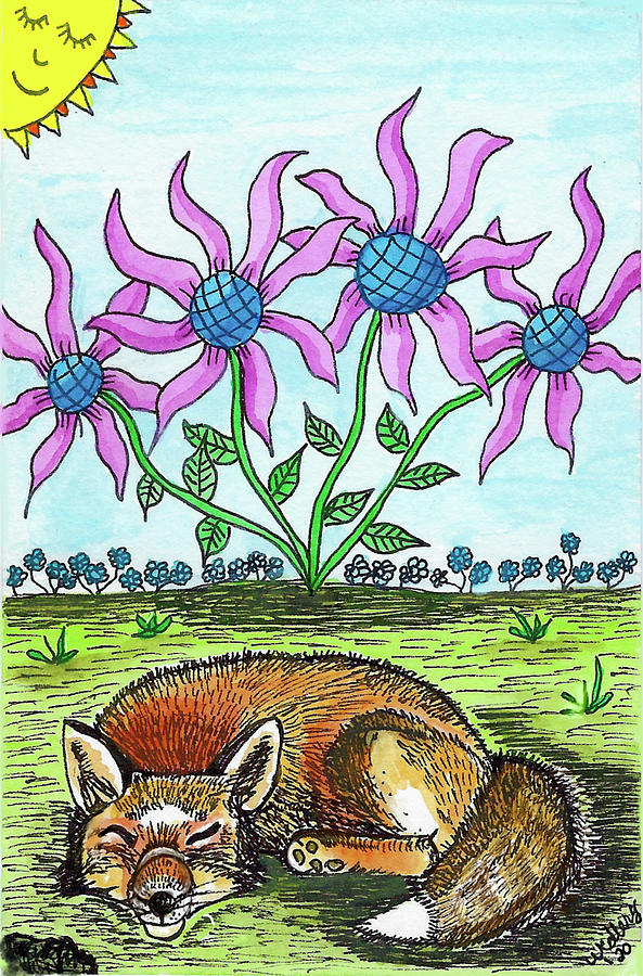 The Sleeping Fox Painting by Christina Wedberg