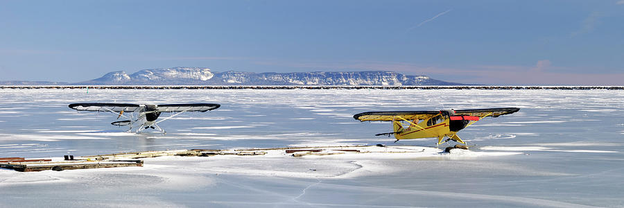 The Sleeping Giant with some ski planes Photograph by Jan Luit