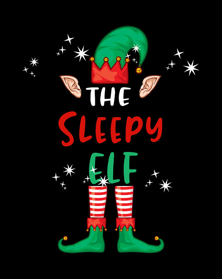 The Sleepy Elf Matching Family Group Christmas Funny Xmas Digital Art ...