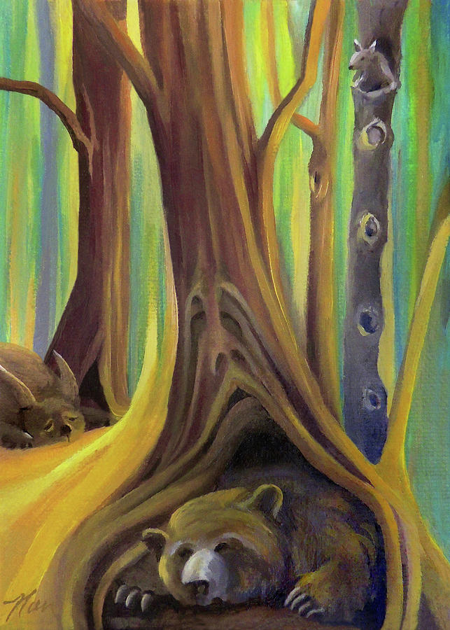 The Sleepy Forest of Early Spring Painting by Nancy Griswold
