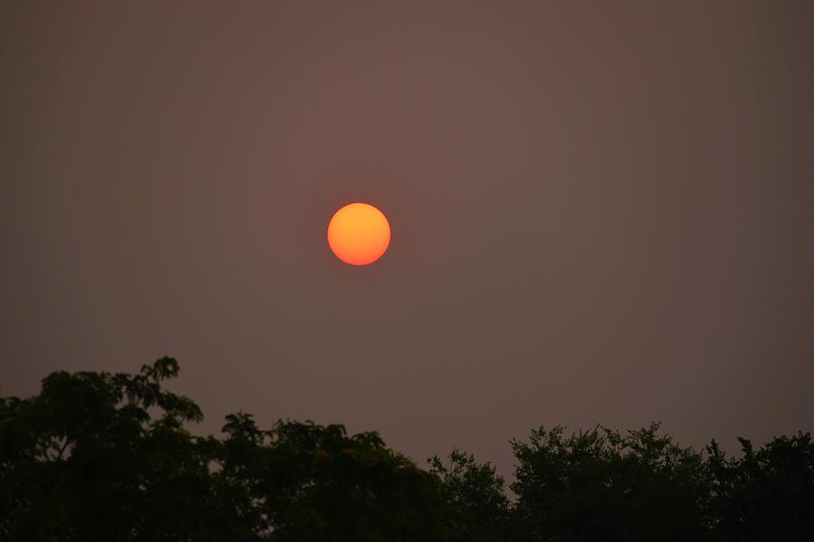 The Smoke Covered Sun Photograph by Lkb Art And Photography - Pixels