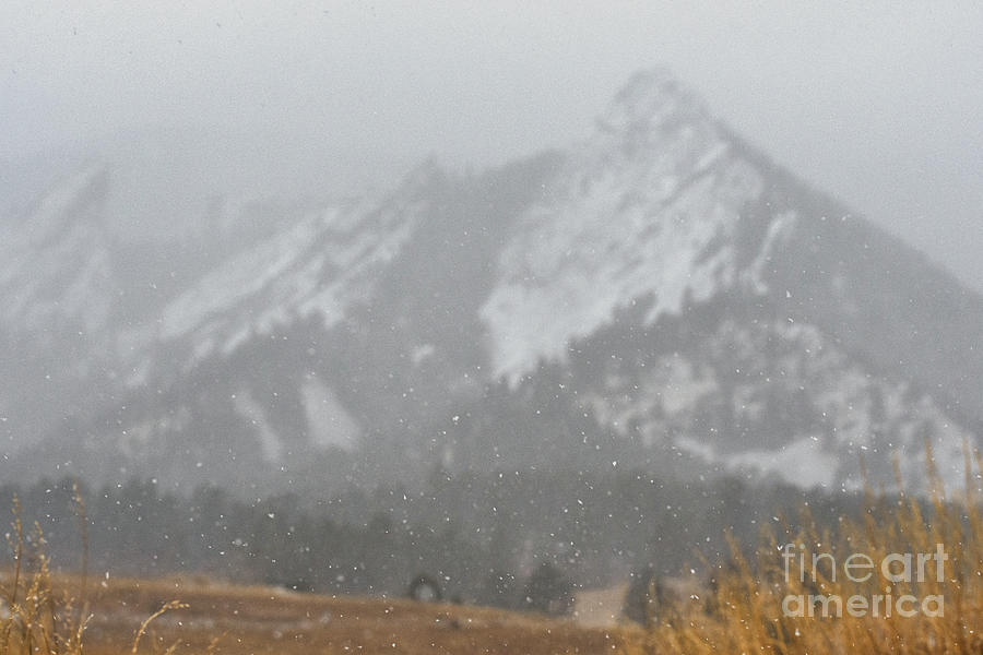 The snow dusted Flatirons, Boulder Colorado  Photograph by Abigail Diane Photography