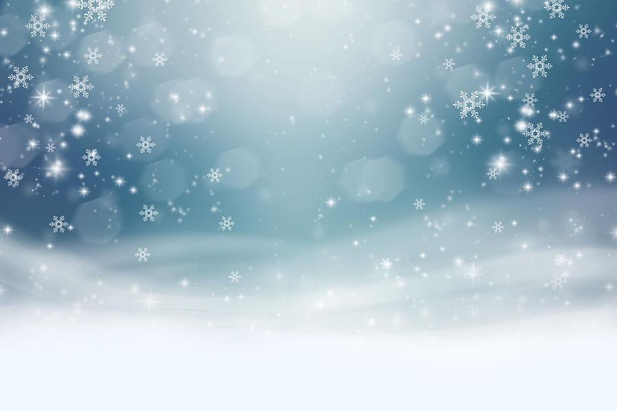 The snow on a blue background Photograph by 02irina