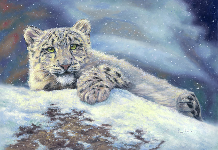Leopard Painting - The Snow Princess by Lucie Bilodeau