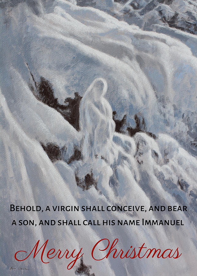 The Snow Virgin - Christmas card version Painting by Hans Egil Saele