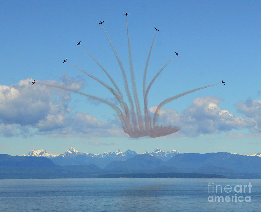 The Snowbirds Showing A Lot Of Flare Photograph by Bob Christopher