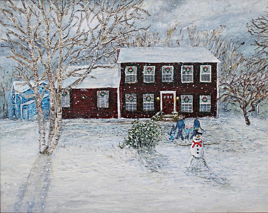 The Snowman, Our Work is Done Painting by Richard Wandell