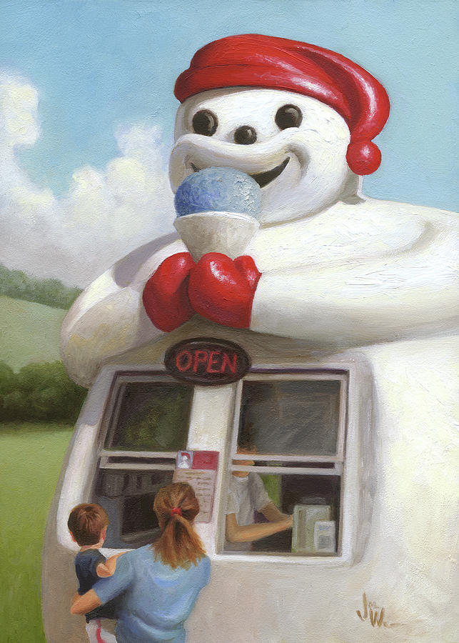 Ice Cream Painting - The Snowman Portersville by Joe Winkler