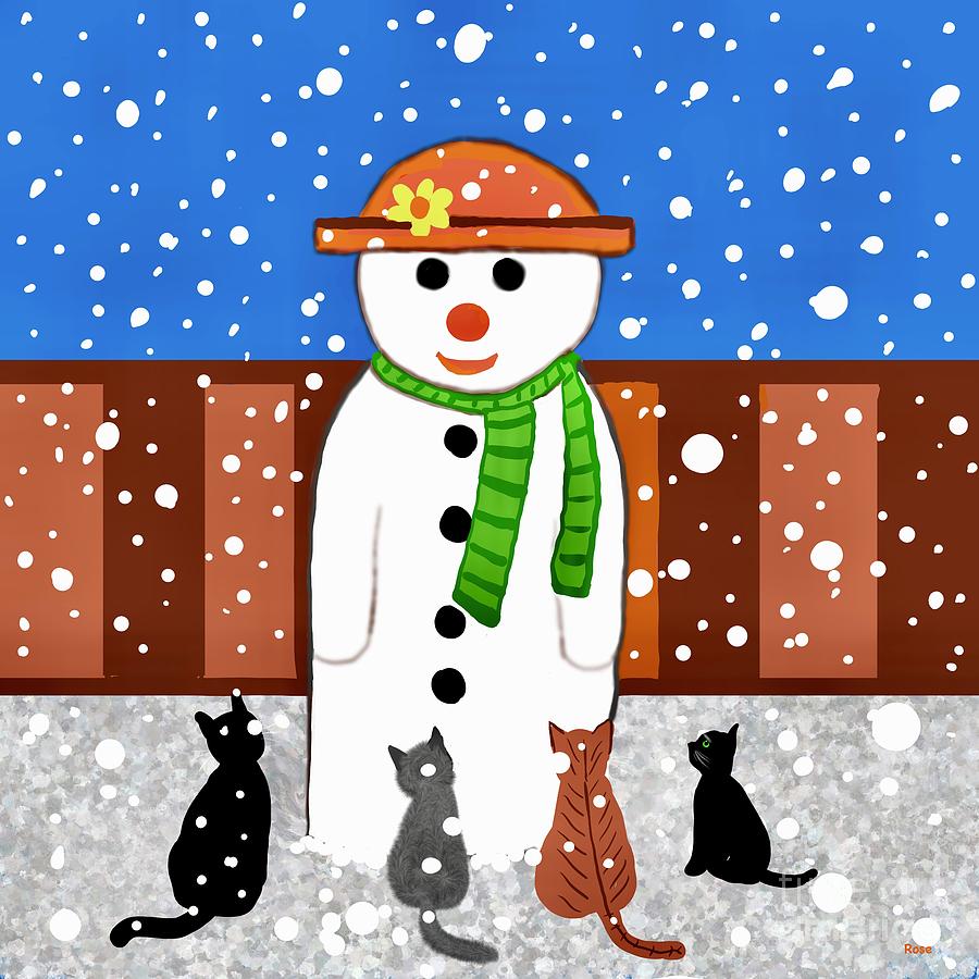 The snowman surprise  Digital Art by Elaine Hayward