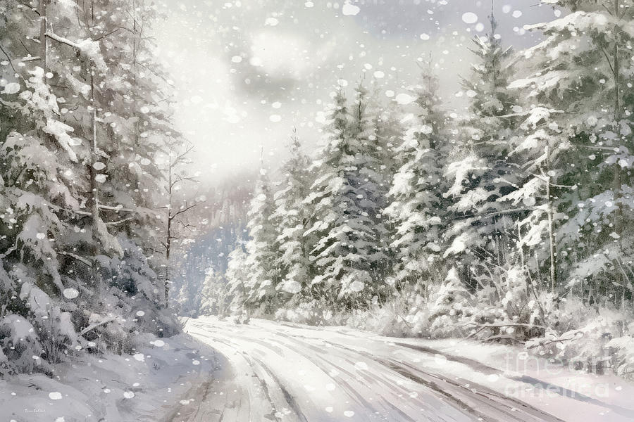 The Snowy Road Home Painting