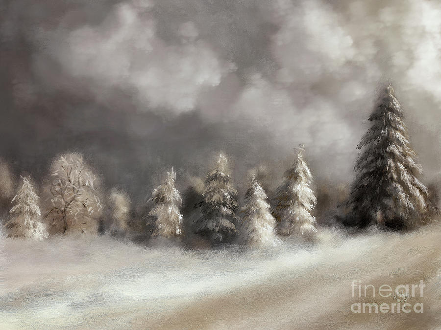 The Snowy Road To The Top Digital Art by Lois Bryan