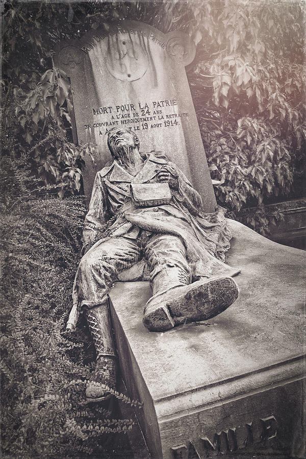The Soldier Laeken Cemetery Brussels Belgium Vintage  Photograph by Carol Japp
