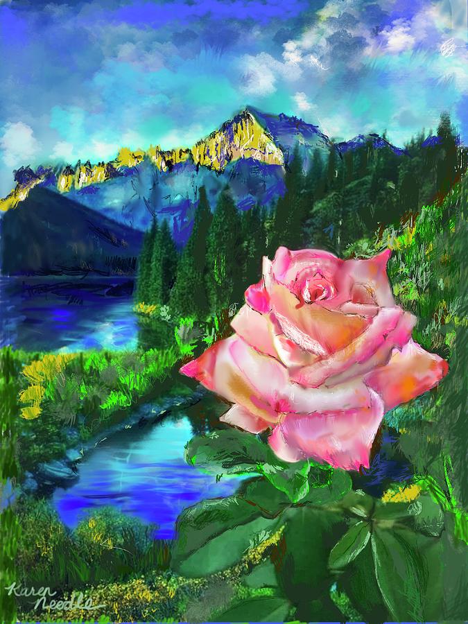 the Solo Rose  Digital Art by Karen Needle